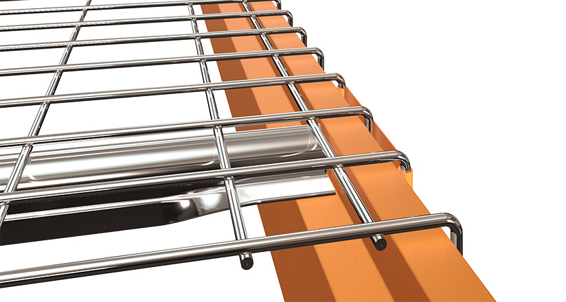 Step beam wire decking